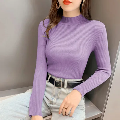 

Autumn winter Thin Knitted sweater female pullover Plus size turtleneck sweater