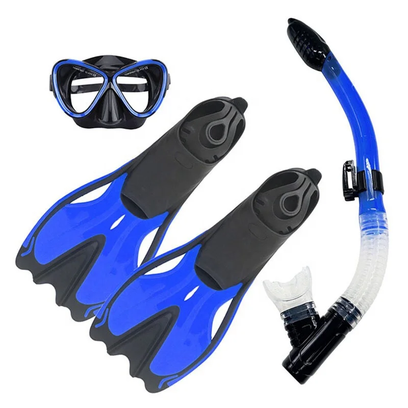 

Professional Scuba Diving Equipment Set Diving Kit Swimming Mask Snorkel Fins Sets For Adults, Blue,red.yellow,clear+blue