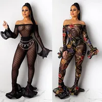 

nightclub sexy transparent mesh 2 piece bodycon jumpsuit set