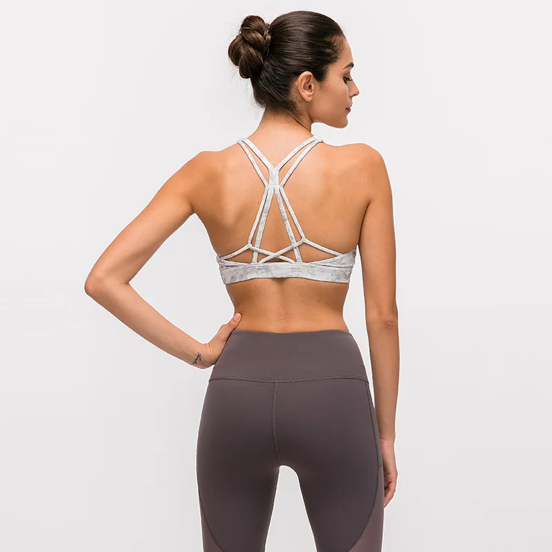 

Good Quality Custom Logo Label Quick Dry High-Support Fitness Sport Bra Cross Back Sports Bra For Woman, Stock color or custom color