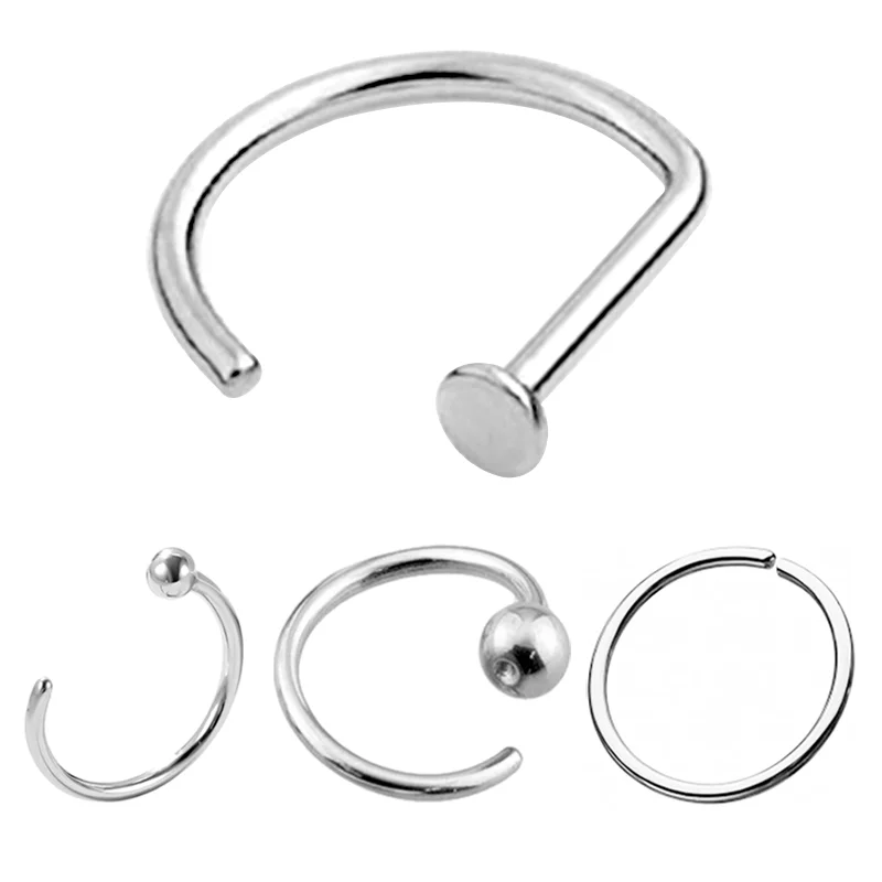 

ASTM F136 Titanium G23 Body Jewelry Nose Hoop Rings Body Piercing Jewelry Round Shape Nose Ring For Women