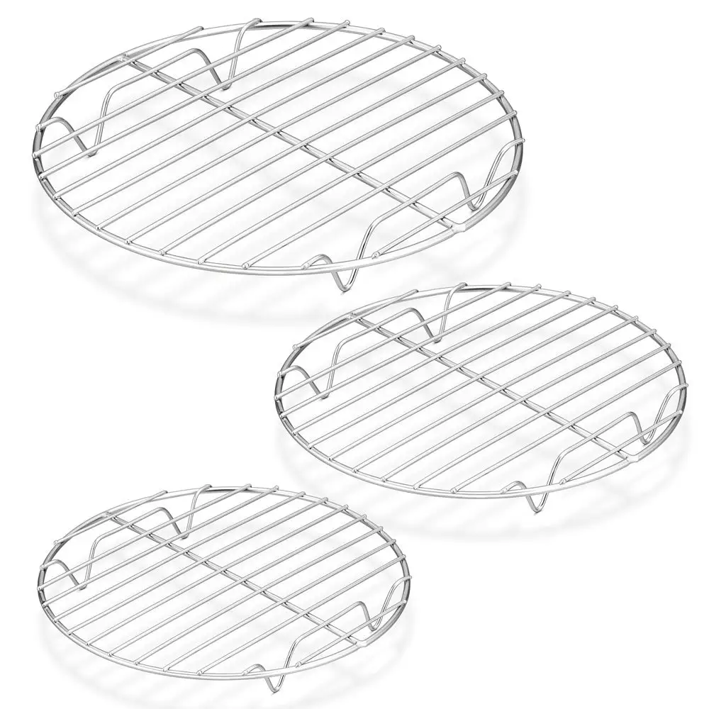 

High quality Steamed dish rack round metal wire cooling rack for baking Round Cooking Rack, Silver