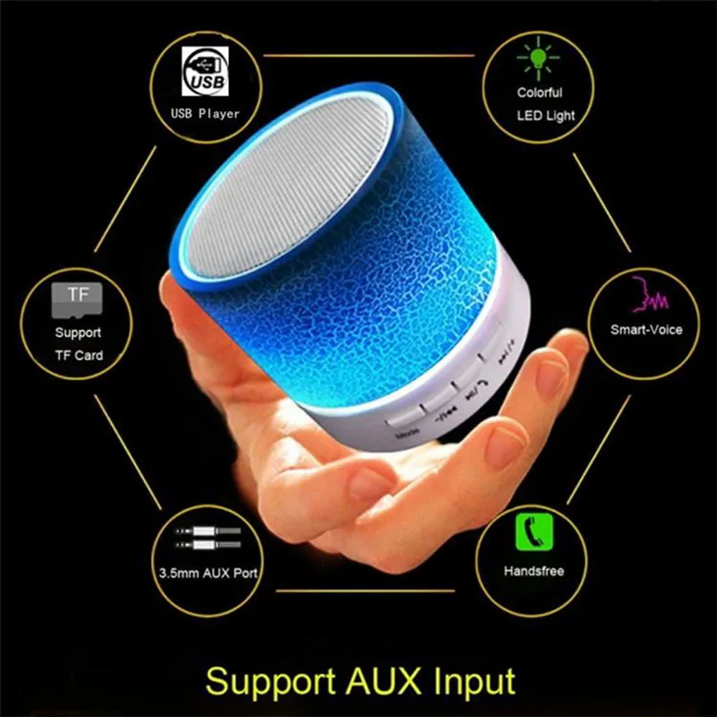New Design Hot Selling A9 Outdoor Speaker Colorful Led Light Bluetooth