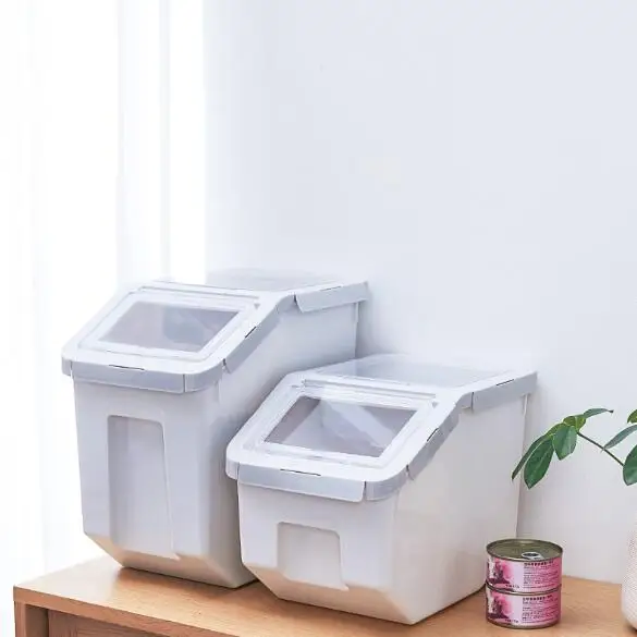 

Wholesale Newest Silicone Airtight Dog Plastic Large Storage Pet Dog Cat Food Container, Gray,pink,cyan