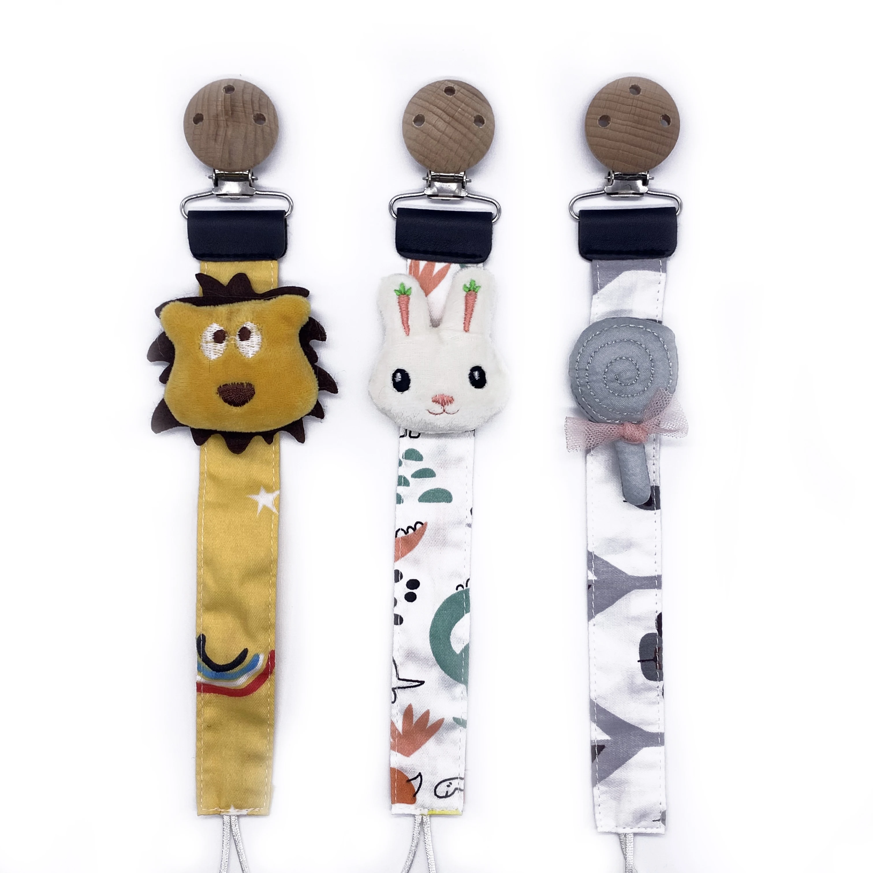 

Cute pacifier holder Woofen clip dummy clips cotton baby pacifier clip, Any paton colour code is avilable