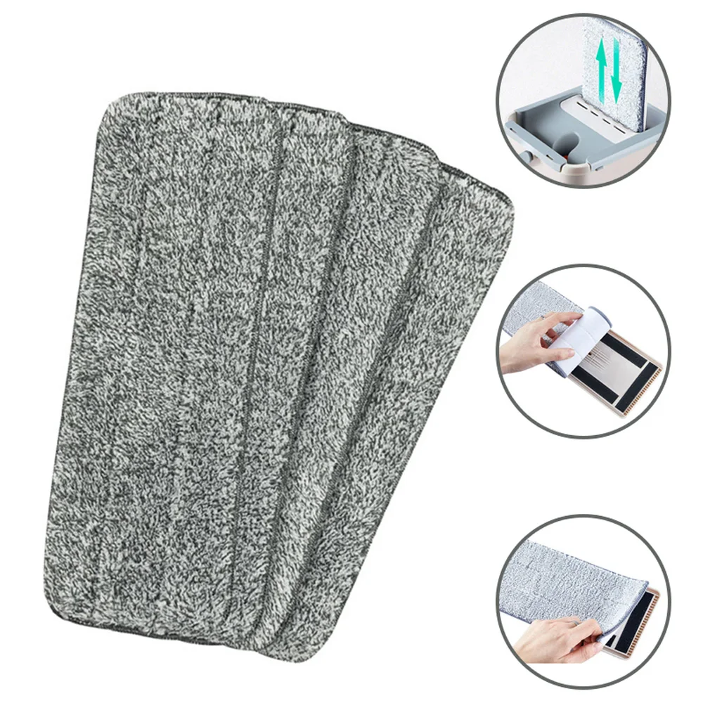 

4 pcs Microfiber Mop Cloth Kitchen Floor Cleaning Flat Mop Rag Bathroom Replacement Mop Pads Household Cleaning Tools, Grey
