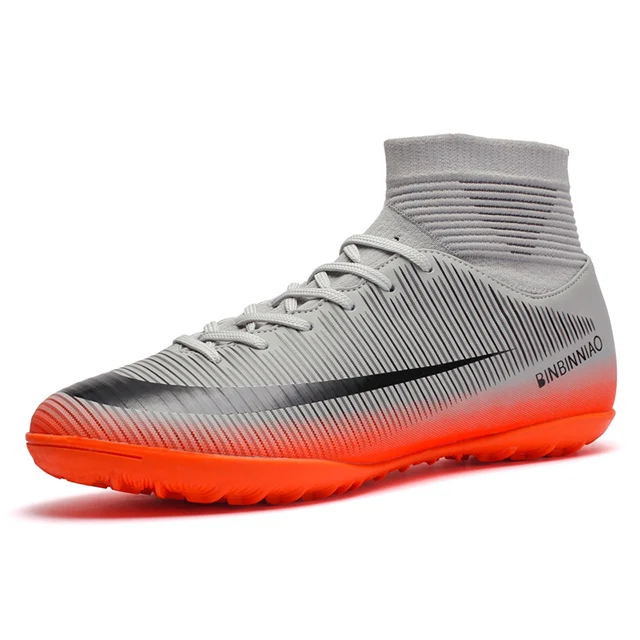 

2018 Adult Football Boots Professional Men Soccer Shoe Best selling Custom Football Shoes In Stock Wholesale Dropshipping, Grey,green, black,orange, red, yellow