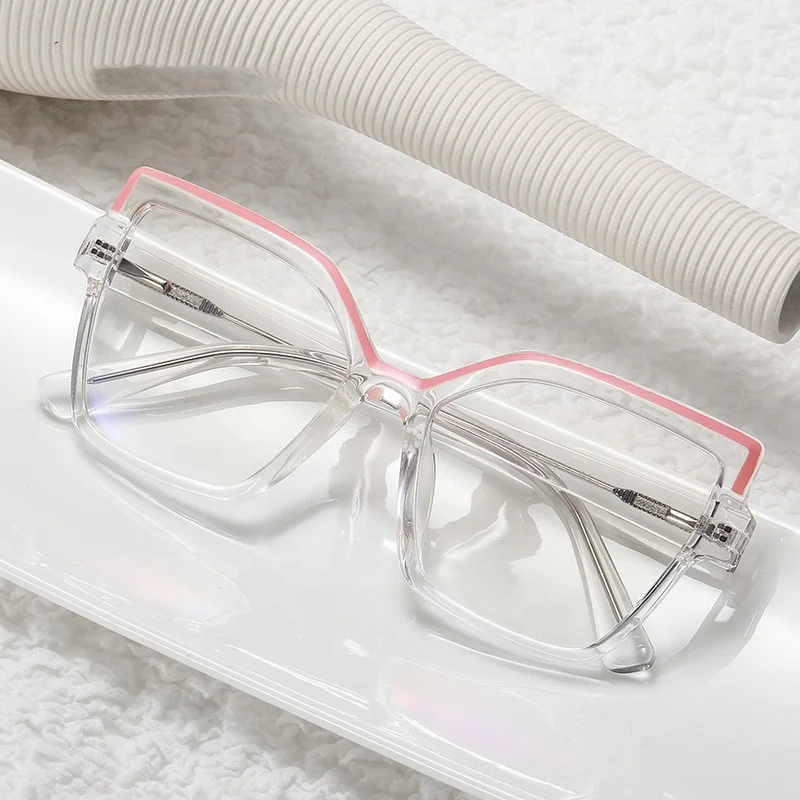 

Jiuling eyewear anti blue ray uv400 lens glasses insert cp core legs high end tr90 frame large square eyeglasses frames 2022, Mix color or custom colors