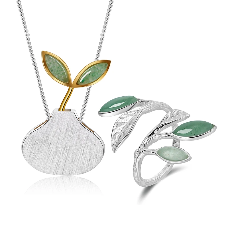 

Pure 925 Sterling Silver Jewelry Making Sets Natural Stone