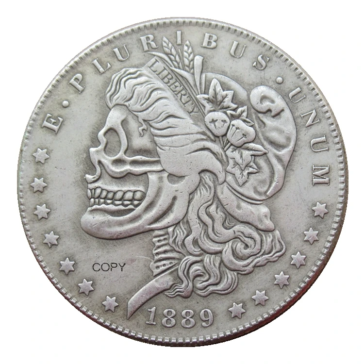 

US Hobo 1889 Morgan Dollar Silver Plated Reproduction Coin