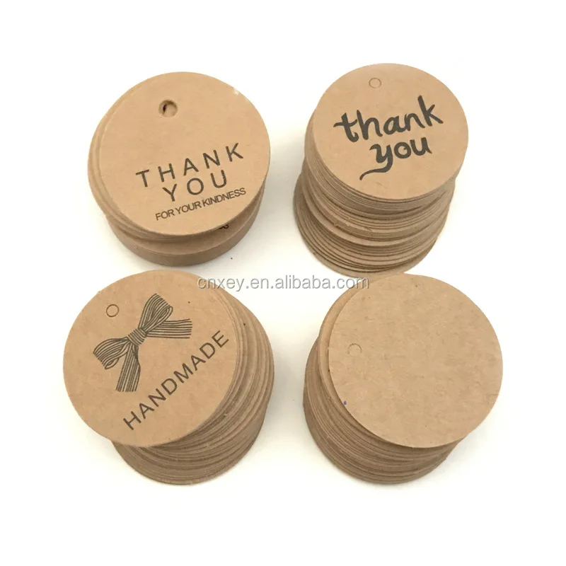 

4.2cm DIY round kraft paper tag handmade tag thank you hang tag