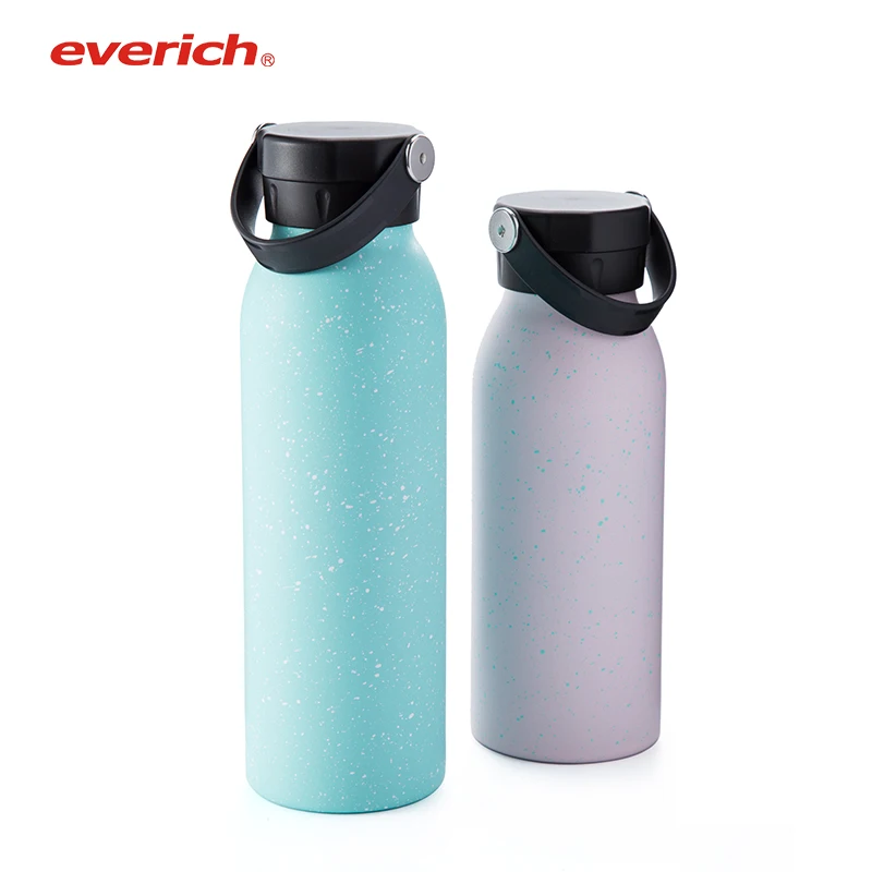 

Customized wholesale 18/8 double wall stainless steel water flask insulated vacuum running drinking bottle with ring lid, Customized color