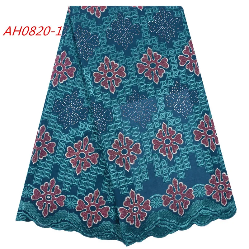 

1709 Free Shipping African Lace Fabrics 2019 Nigerian Embroidery Fabric Teal Color Cotton Lace Fabric, Cupion