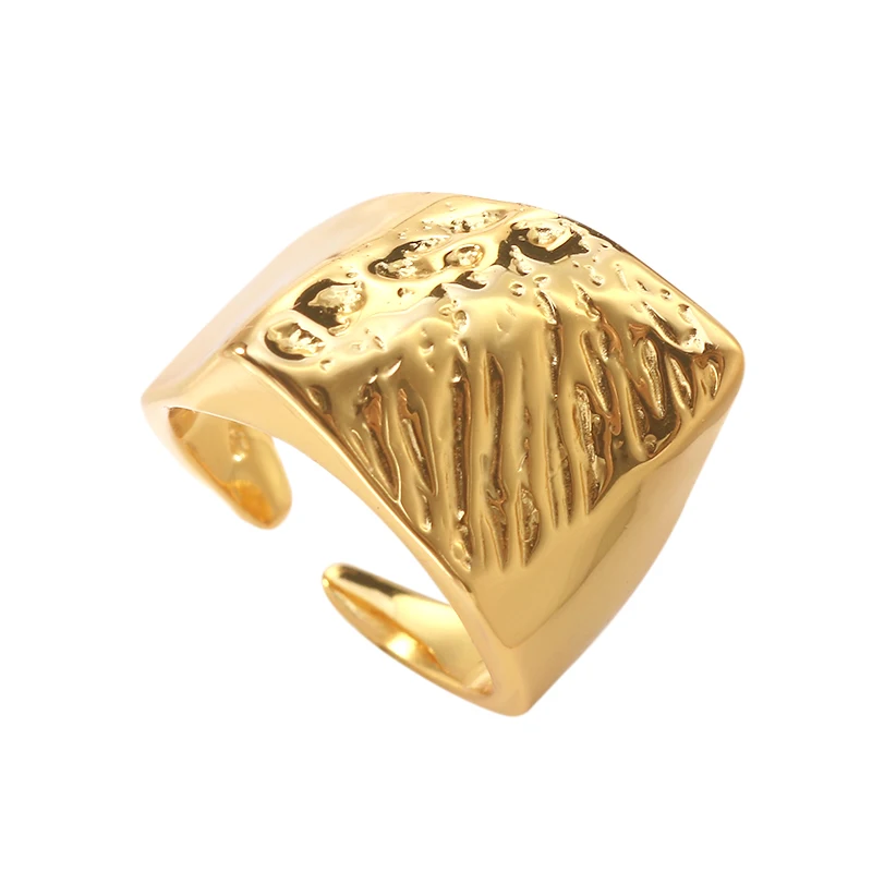 

Fukarni 9.18 Gram Geometric Irregular Big Gold Plated Exquisite 925 Sterling Silver Adjustable Rings KR540