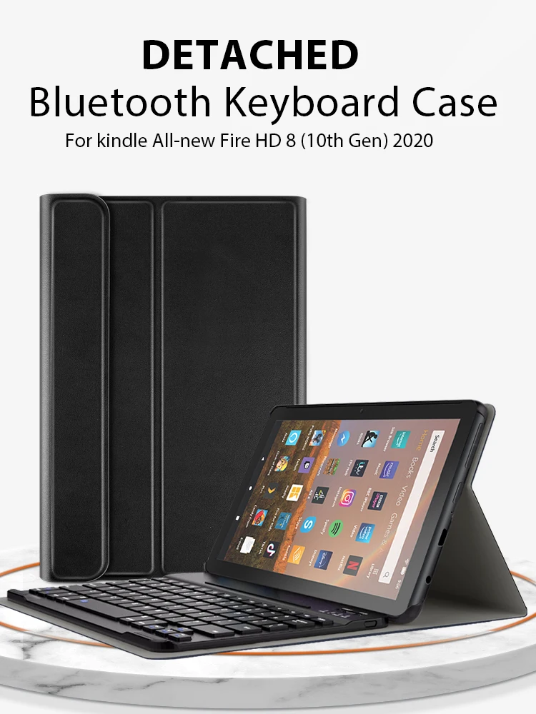 Smart Keyboard Case For Amazon Fire Hd8 Cover Case With Bluetooth Keyboard Buy Smart Tablet Case With Bluetooth Keyboard For Amazon Kindle Fire Hd8 Case With Keyboard Stand Case For Amazon Kindle Fire