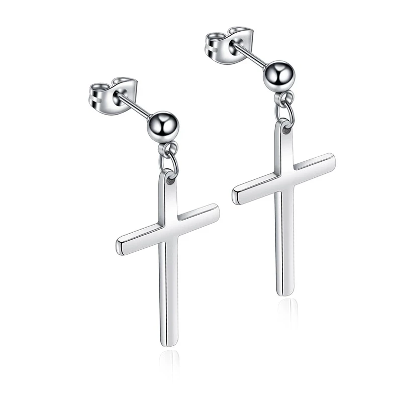 

Fashion Cross Pendant Cartilage Dangle Earrings Punk Jewelry for Cool Women Girls Friendship Gifts, As the picture show