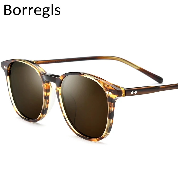 

Borregls Acetate Polarized Sunglasses Men 2022 Fashion Luxury Brand Designer Retro Vintage Square Sun Glasses for Women 19128