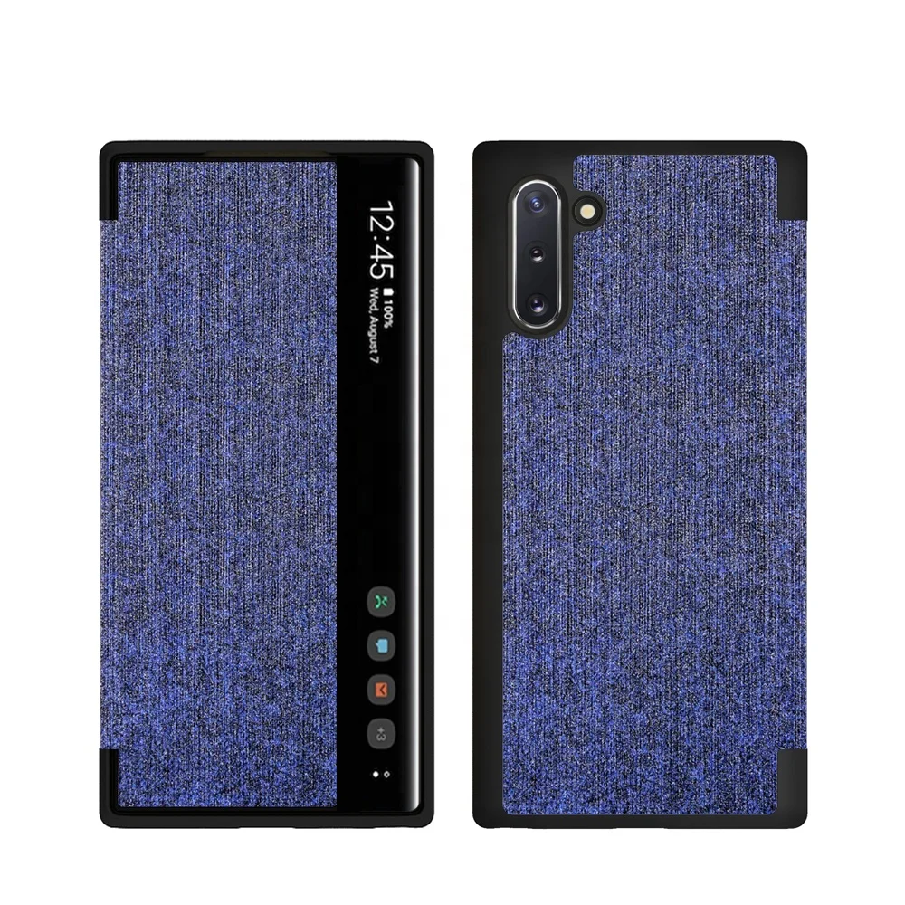 

Wholesale High Quality Luxury PU Mobile Cell Phone Accessory Leather Flip Wallet Customized Back Cover for samsung note10, 5 colors