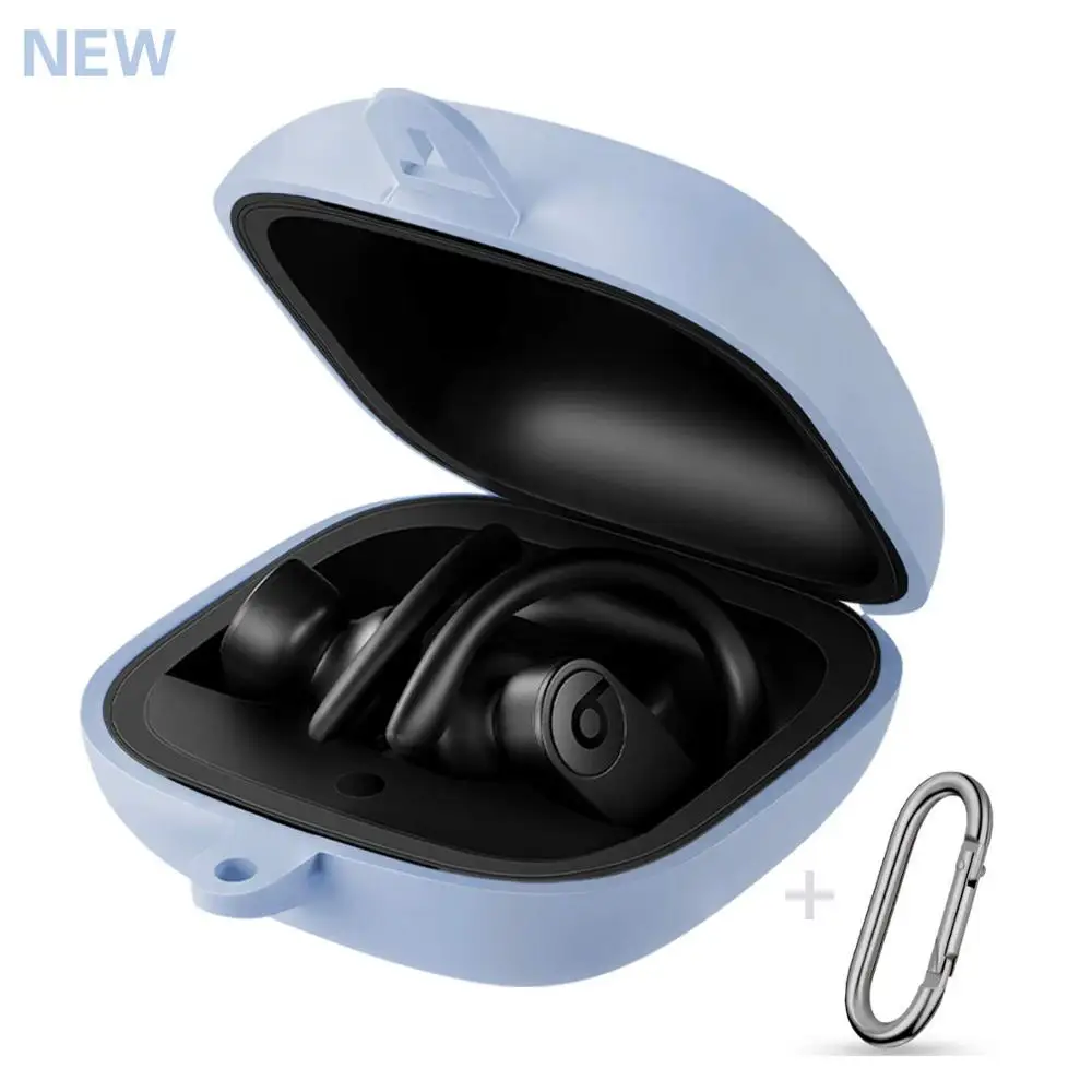 

XINGE For Powerbeats Pro Case,Silicone Ear Buds Case Cover For Powerbeats Pro With Carabiner, Black,blue,red,purple,green,navy blue,yellow