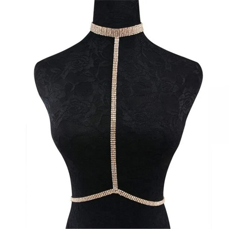 

WIIPU 2020 super sexy exquisite rhinestone necklace crystal bra body chain sexy waist chain necklace