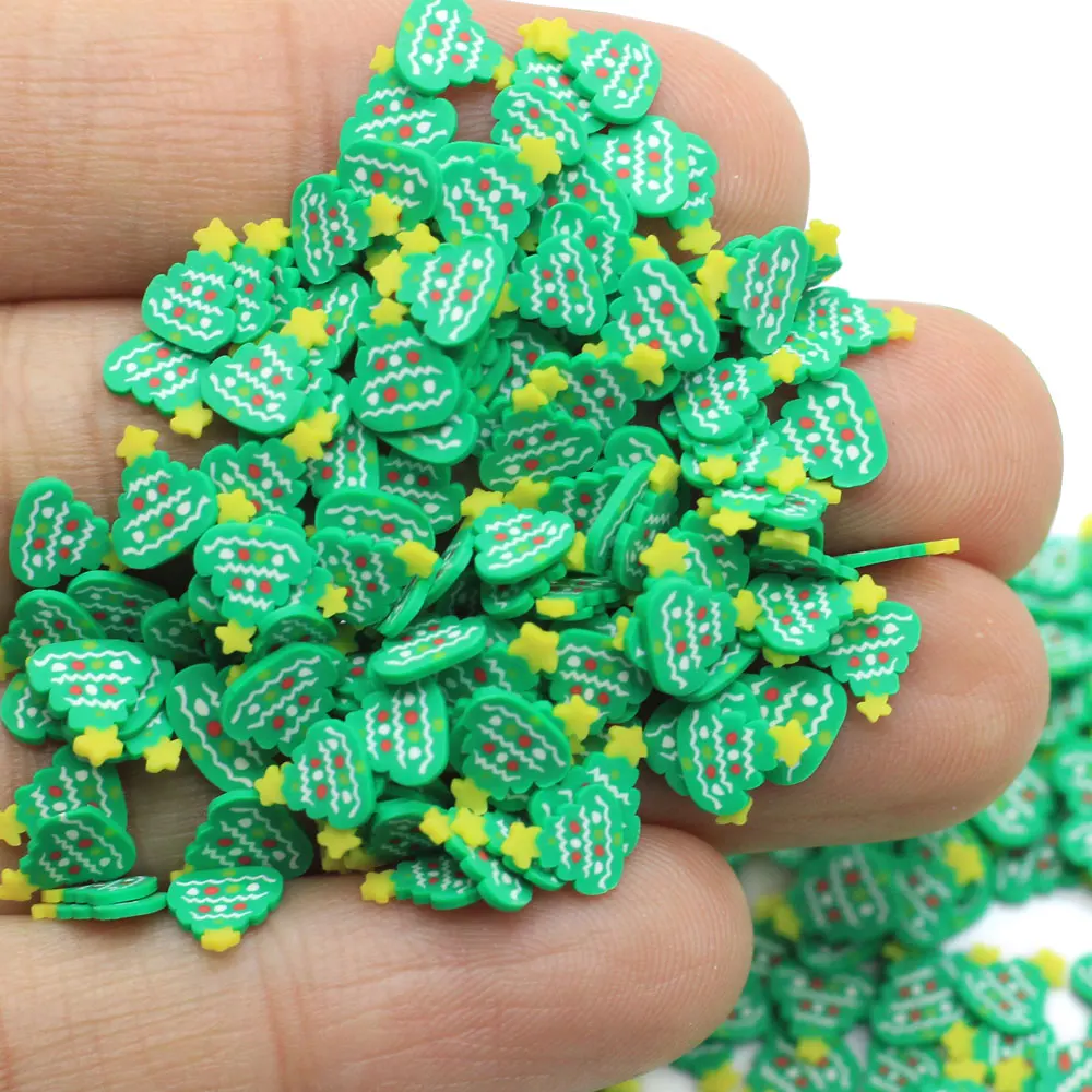 Holiday Christmas Tree Confetti Polymer Clay Sprinkles for Crafts Nail Art Slime Topping Shaker Snow Globe Tumbler Filling