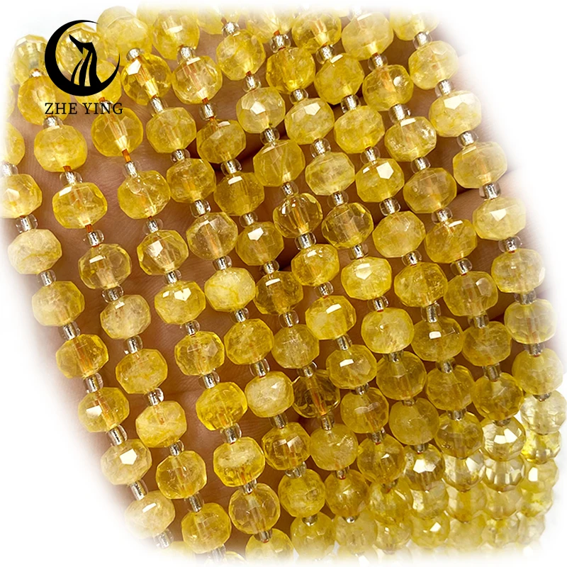 

Zhe Ying 6x8MM Faceted Rondelle Round Stone Spacer Beads Natural Stones faceted Rondelle stone beads for Jewelry Making