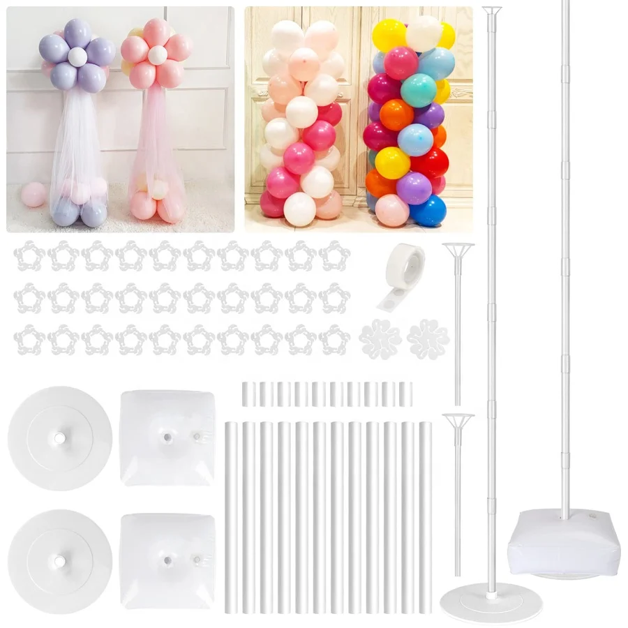 

2 Sets Balloon Column Stand Kit 72 Inch Balloon Tower Stand balloon Column stand holder Kit with Base