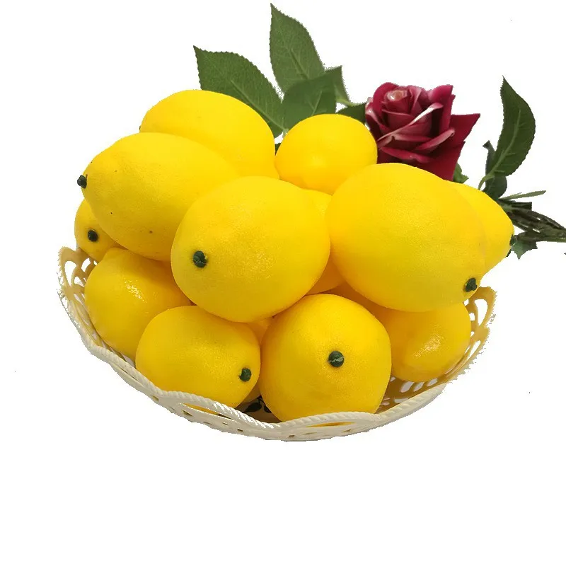 

Home Garden Decor Wholesale Vivid Faux Plastic Big Lemon Artificial Fruits Lemons, Yellow/green