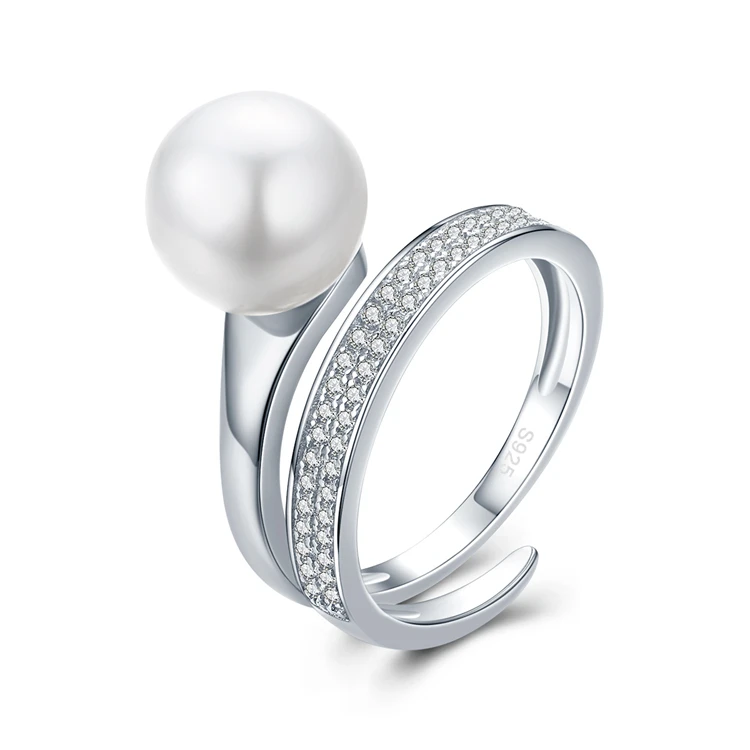 

Pearl Adjustable Ring Sterling Silver Jewelry Engagement Ring For Lovers Fcatory Direct Sale Jewelry Rings For Women Ladies