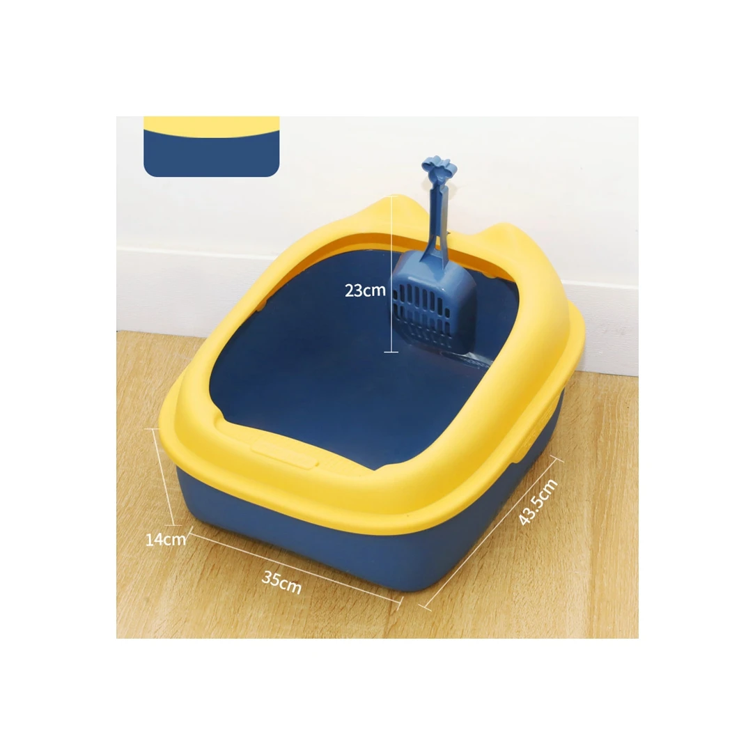 

Factory Manufacture Various Roll Tail Semi-enclosed Poop Pet Supplies Cat Toilet High-side Splash-proof Large