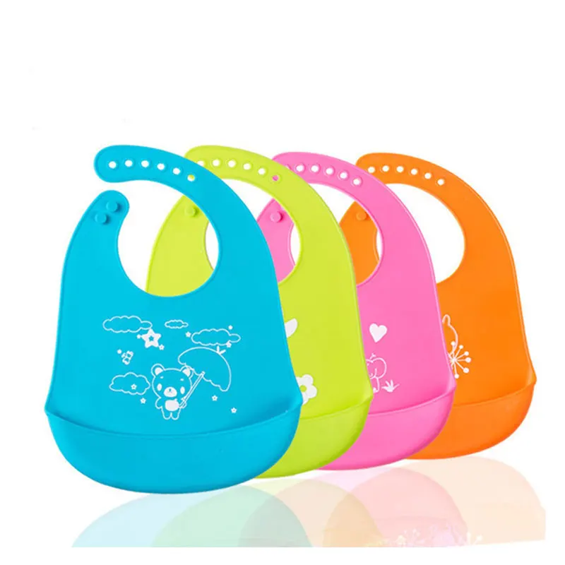 

Hot Sale Bpa Soft Material Adjustable Soft Silicone Baby Bib Set