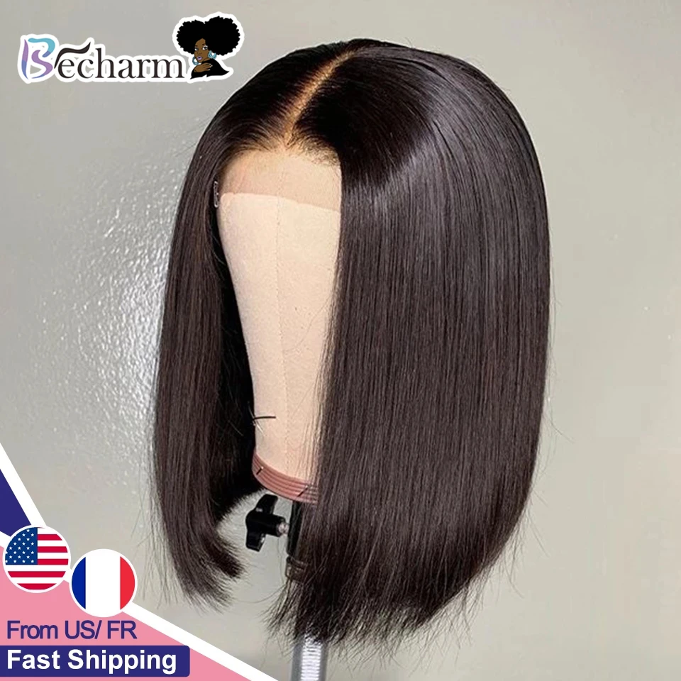 

Becharm Black Short Bob Wigs Human Hair Vendor, Wholesale 13x4 Lace Frontal Virgin Peruvian Human Hair Wigs Vendor