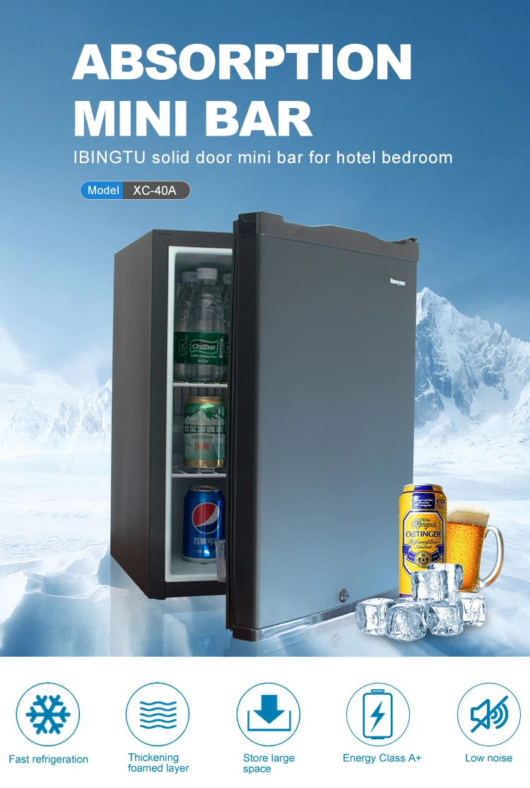 Bingtu Factory custom hotel use new best seller home appliances electric mini fridge without compressor cooling 