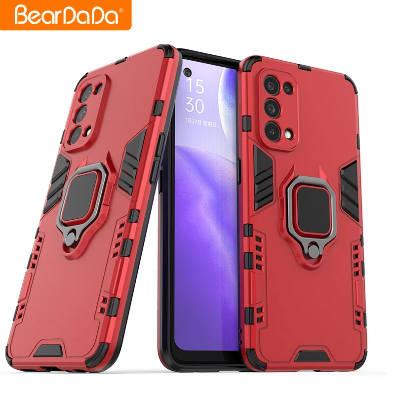 

chic plastic 2 in 1 wholesale case tpu drop protection protective mobile case for OPPO RENO5 car magnet cell phone case vendor