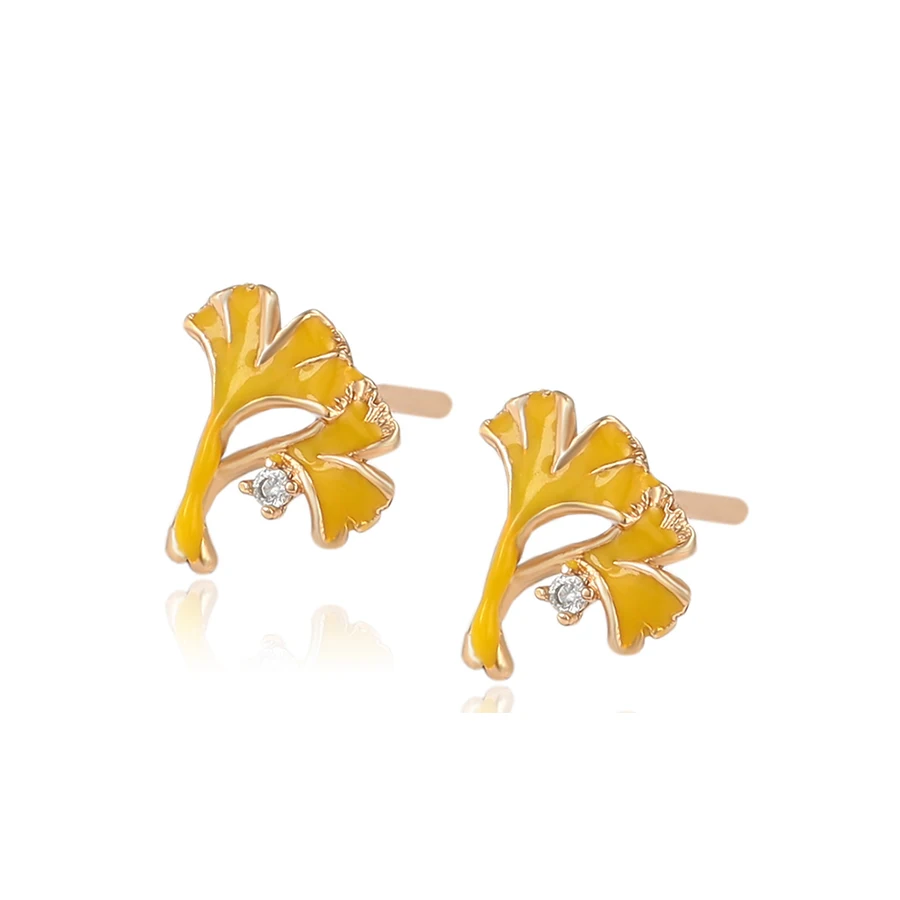

80117 xuping fashion 18K gold color New yellow flower stud earrings in full bloom