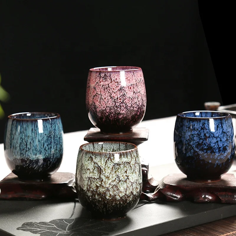 

Wholesale Chinese Porcelain Crackle Glaze Cup For Tea Eco Gift Wine Cup Ceramic Bowl Kiln Change Tea Cup, Spring/winter/summer/fall