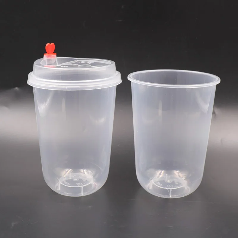 
Custom Logo 360ml 500ml 700ml Disposable Plastic Smoothie Boba Cup with Lid 