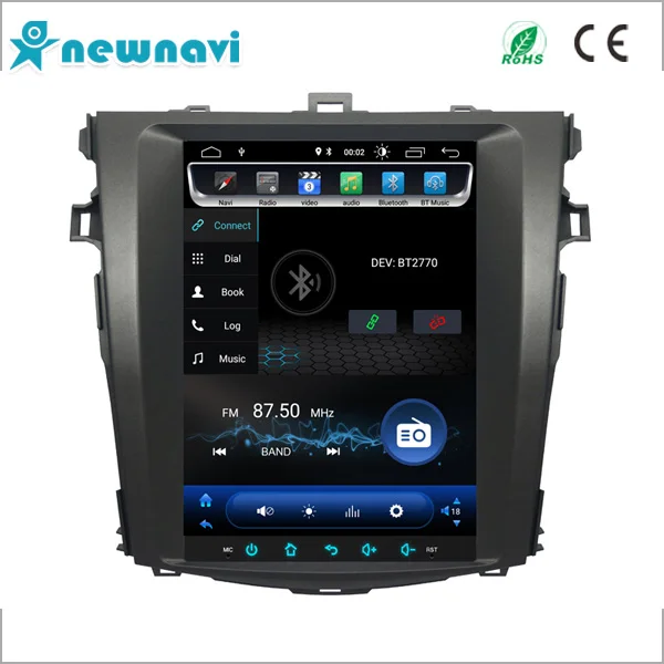 Newnavi Tesla screen Android 8.1 Car dvd player for Toyota Corolla 2008-2013 wifi 4g autoradio video radio stereo gps navi