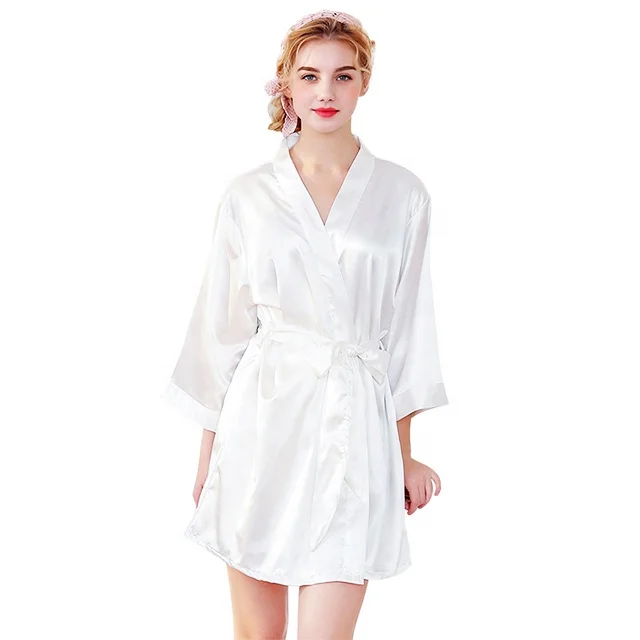 

Wholesale women spa kimomo casual satin bridal robe for party