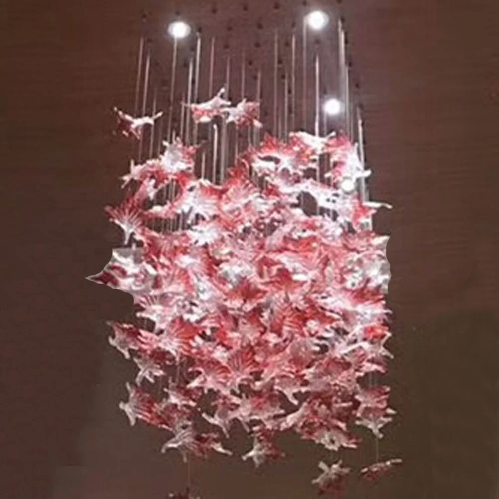 Contemporary Large Customized Project Ceiling Decorative Hotel Lobby Lighting Glass Pendant Light