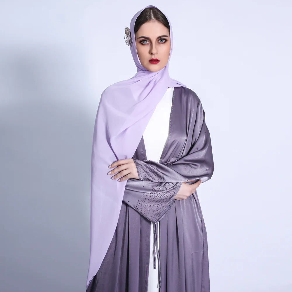 

Luxury handmade muslim open abaya kimono cardigan2021new design islam prayer clothing dubai fashion woman long bat robe