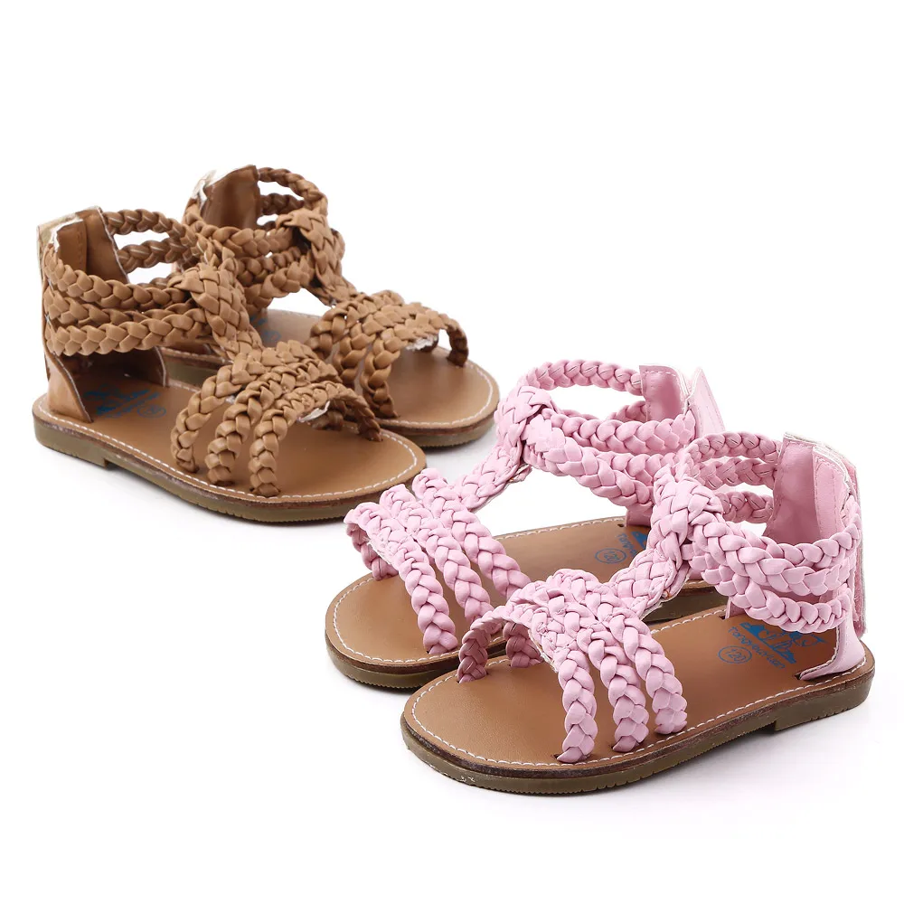 

New arrival summer cool babies shoes and sandals for baby girl, Brown/pink