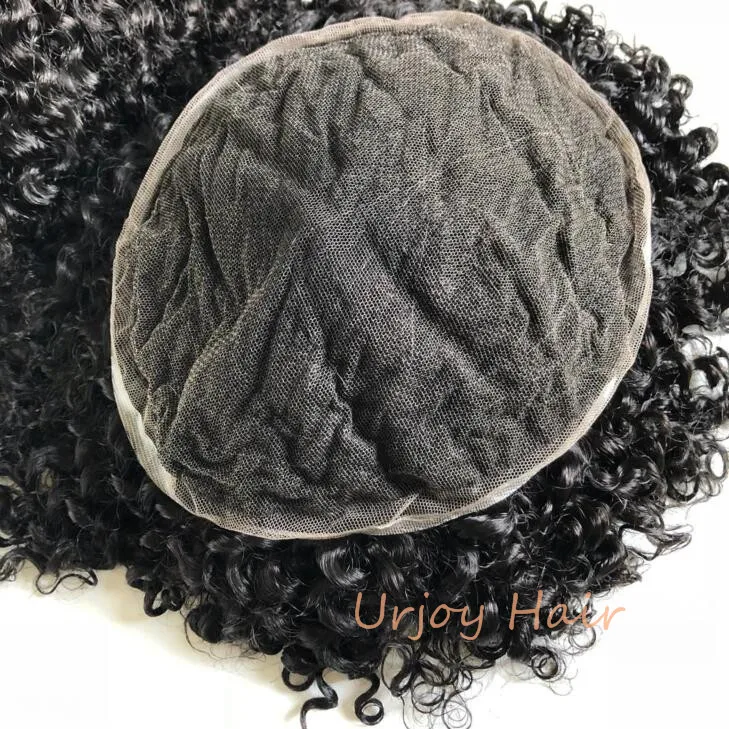 Hot Selling swiss lace toupee full lace toupee for men 100 human hair replacement body curl men toupee free shipping