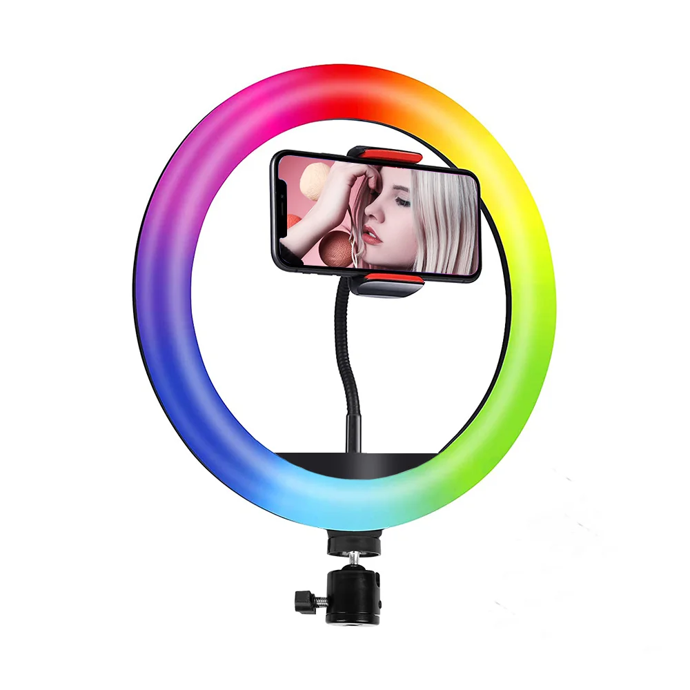 

New product 8 10 12 13 14 18 inch RGB led selfie ring light with Phone clip