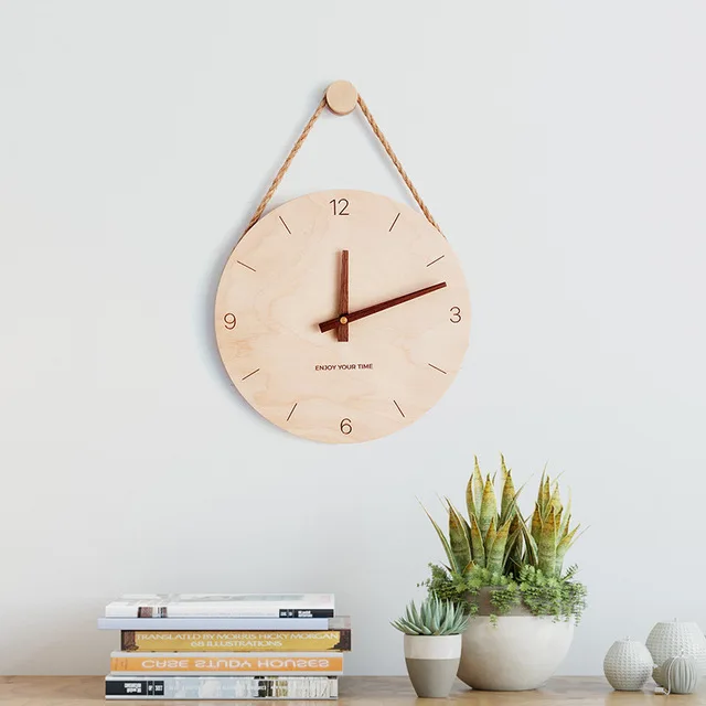 

Nordic modern contracted Quartz Customer Decoration Wood Frame Wall Clock
