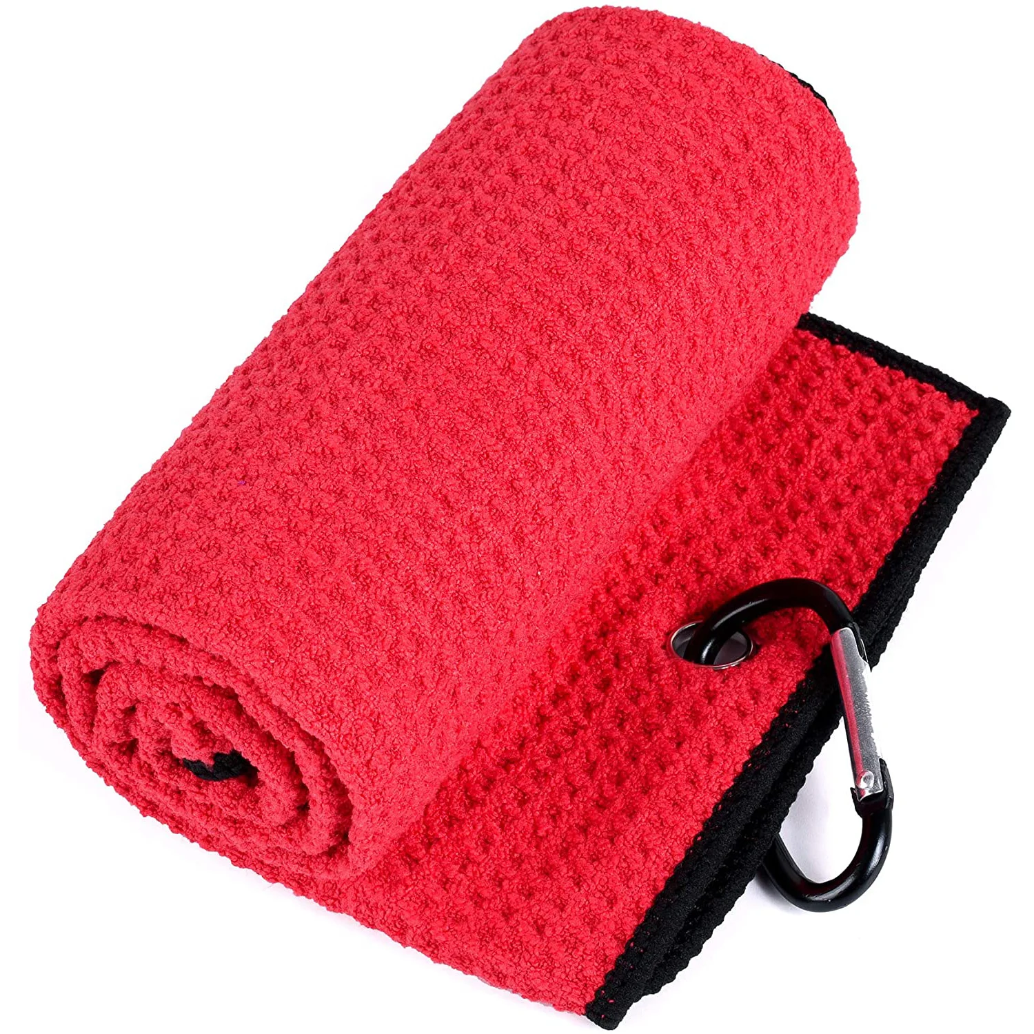 

China manufactures wholesale custom logo printed microfiber waffle golf towel with grommets, Bule, green, red, pink, gray, orange, green or customzied