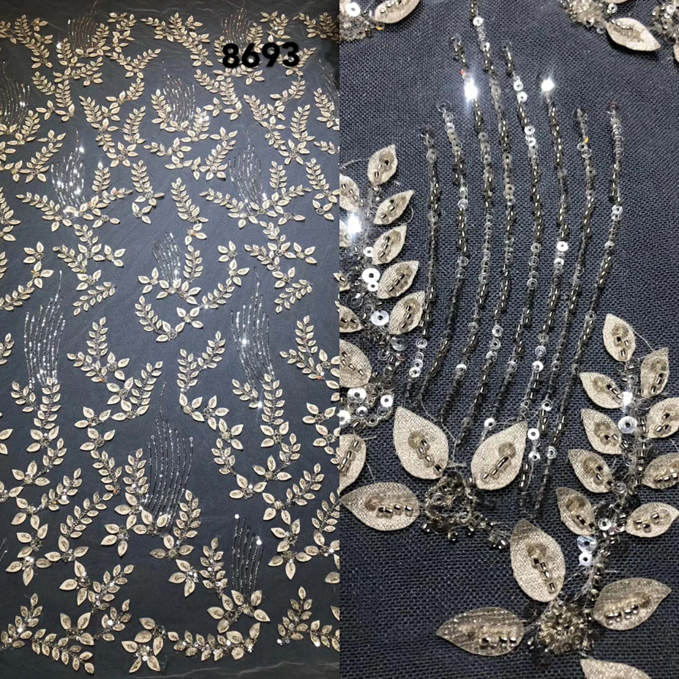 Popular 3d Flowers French Lace Fabric Party Bridal Wedding Dress