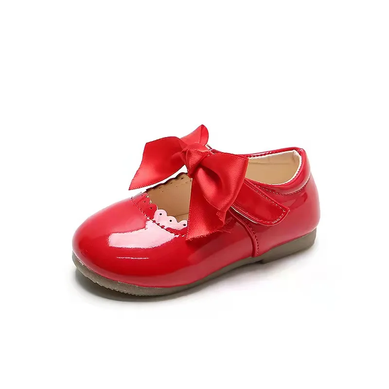 

Wholesale Soft bottom Pink Patent Leather Kids Mary Jane Girls Dress Shoes for Children Black White Party, Customizable