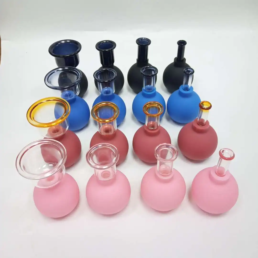 
Personal massager anti cellulite glass vacuum suction Cupping Cups with glass cup and rubber/silicone/pvc bulb 