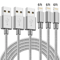

Free Shipping KAHEAUM 6ft/2m Charging Cable Mobile Phone Charger for iPhone USB Charger Cable Lightning USB 3.0 cable
